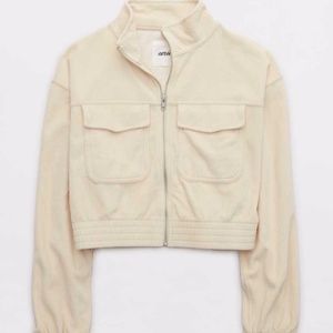 Aerie Groove-On Velour Full Zip Sweatshirt NWT